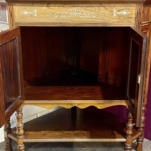 Victorian Inlaid Rosewood Corner Cabinet image-4