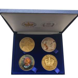 1977 - 2002 Elizabeth II Gold - Silver Jubilee Crown Set