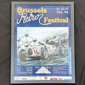 Framed Brussels Retro Festival Automobila Poster