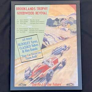 Framed Brooklands Trophy Goodwood Revival Automobila Poster