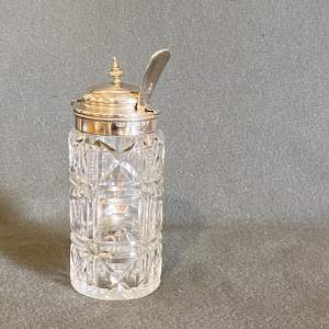 Victorian Silver Topped Cut Glass Mustard Pot
