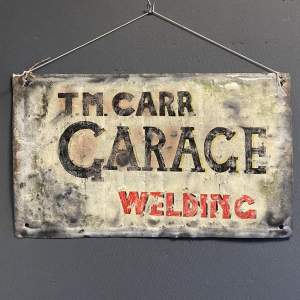 Vintage Hand Painted Metal Garage Sign