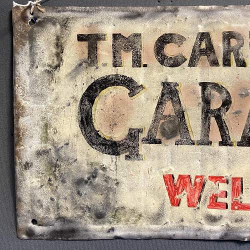 Vintage Hand Painted Metal Garage Sign image-2