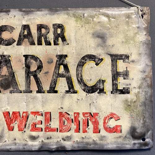 Vintage Hand Painted Metal Garage Sign image-3