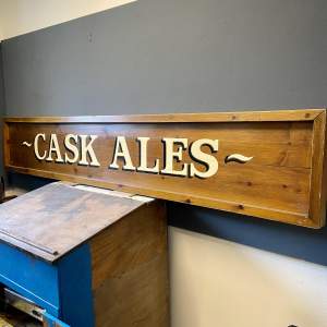Large Solid Wooden Cask Ales Sign