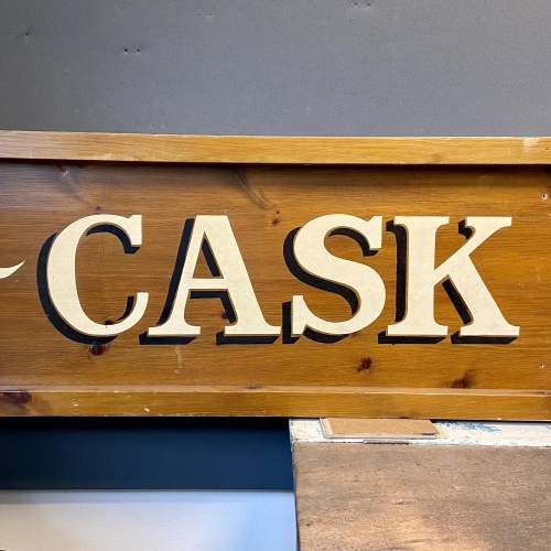 Large Solid Wooden Cask Ales Sign image-2