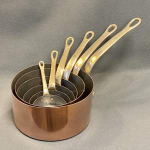 Vintage Set of Six Copper Pans