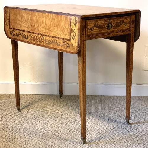 18th Century Marquetry Satinwood Pembroke Table image-1
