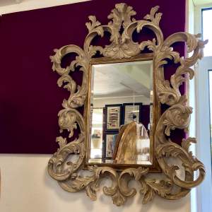 Large Hand Carved Rococo Style Wall Mirror