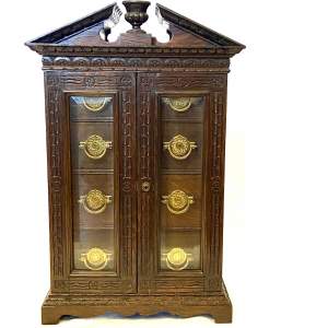 Army & Navy 19th Century Carved Oak Table Cabinet