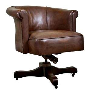 Antique 1920s Whiskey Captain Chair by Hillcrest