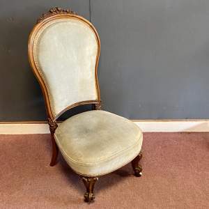 Victorian Carved Walnut Nursing Chair