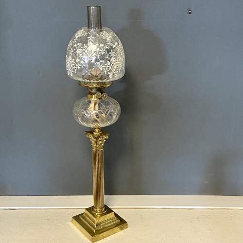 Victorian Cut Glass Beehive Oil Lamp image-1