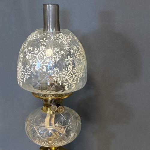 Victorian Cut Glass Beehive Oil Lamp image-2