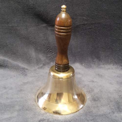 Early 20th Century Brass and Wood School Bell image-1