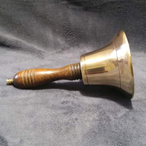 Early 20th Century Brass and Wood School Bell image-2