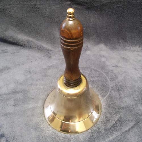 Early 20th Century Brass and Wood School Bell image-3
