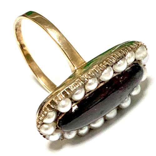Victorian Garnet and Pearl Ring image-2