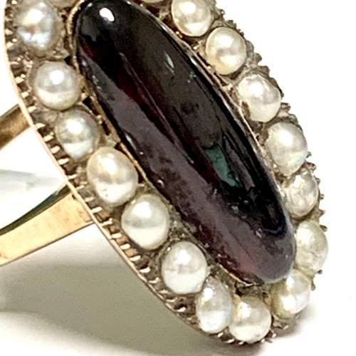 Victorian Garnet and Pearl Ring image-3