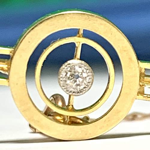 Antique 15ct Gold Diamond Brooch image-4