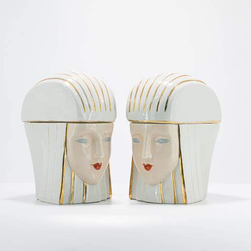 A Rare Pair of French Art Deco Figural Bonbonnieres by Robj image-2
