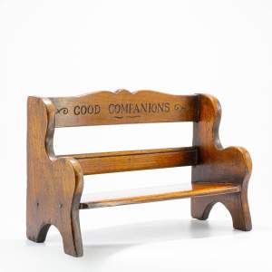 A Vintage Novelty Oak Book Trough Formed as a Miniature Bench