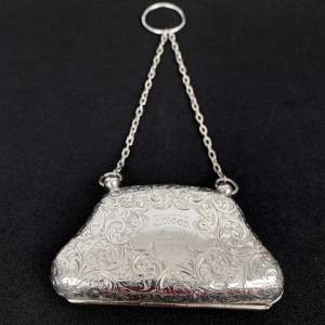 Ladies Leather Lined Silver Evening Purse by Walker and Hall