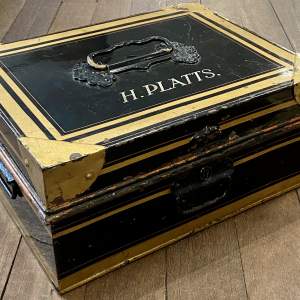 Victorian Gilt Painted Metal Deed Box