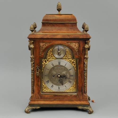 Late 18th Century Mahogany Ormolu Mounted Bracket Clock image-1