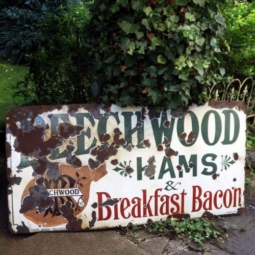 Beechwood Hams Early 20th Century Large Advertising Enamel Sign image-4