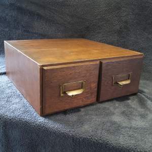 Vintage 2 Drawer Oak Index Unit