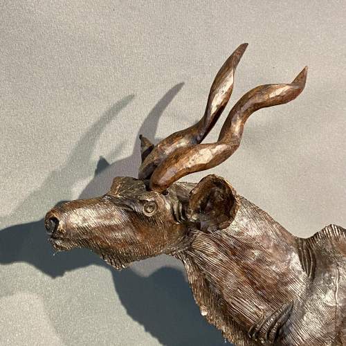 Carved Hardwood Kudu Figure image-2