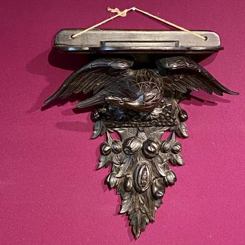 19th Century Black Forest Carved Eagle Wall Bracket image-1