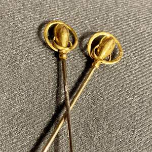 Pair of Charles Horner 9ct Gold Topped Hat Pins