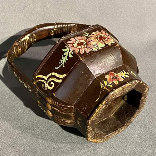 Chinese Hand Painted Bamboo Lidded Basket image-6
