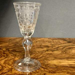 18th Century Engraved Wine Glass