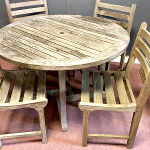 Vintage Weathered Teak Garden Table and Chairs