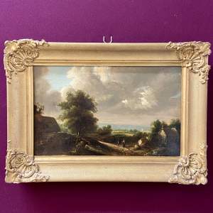 Early 19th Century Oil on Panel Landscape Painting