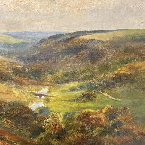 George Turner Oil on Canvas Painting of a Derbyshire Landscape image-3