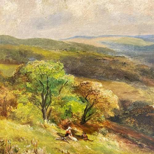 George Turner Oil on Canvas Painting of a Derbyshire Landscape image-2