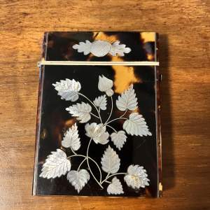 Victorian Tortoise Shell & Mother of Pearl Card Case