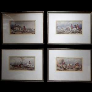 Set of Four 19th Century Hunting Watercolours after JF Herring Senior