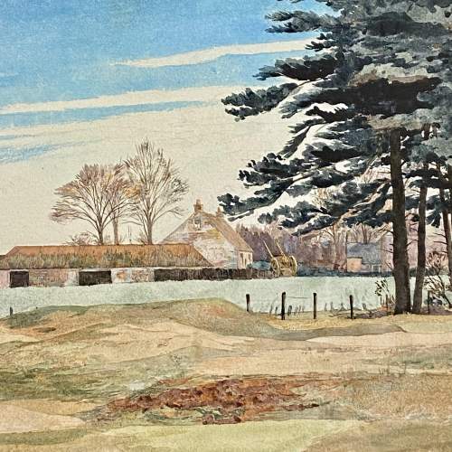 Ethelbert White Watercolour Landscape with Farm Painting image-2