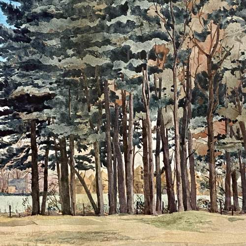 Ethelbert White Watercolour Landscape with Farm Painting image-3