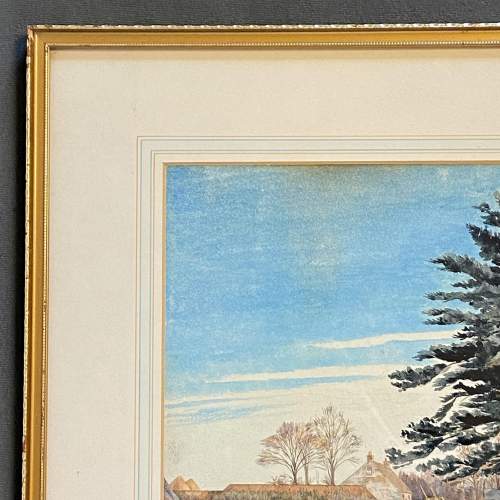 Ethelbert White Watercolour Landscape with Farm Painting image-5