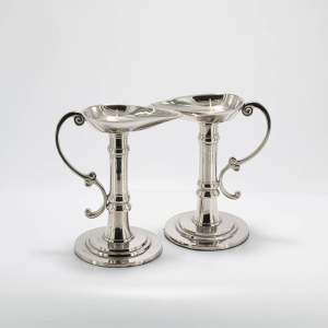 Pair of Silver Coloured James Spike Candlesticks