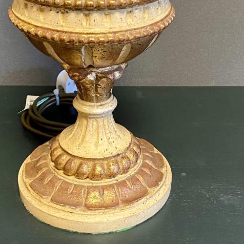 Pair of 20th Century Carved and Painted Wooden Lamps image-4