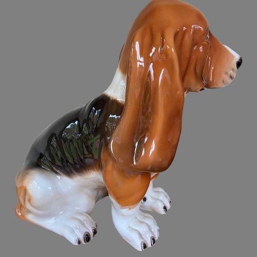 A Large Italian Pottery Figure of a Basset Hound image-3