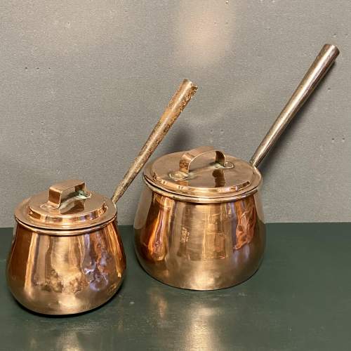 Georgian Set of Five Pot Belly Copper Pans image-2