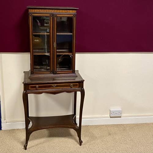 Victorian Inlaid Cabinet on Stand image-1